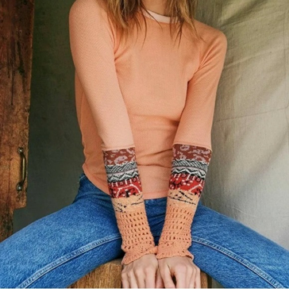 Free People “In The Mix Cuff Top” S - Picture 1 of 6